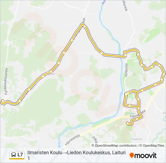 L7 bussi -linjakartta