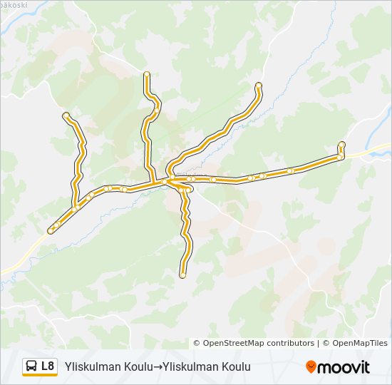 L8 bussi -linjakartta