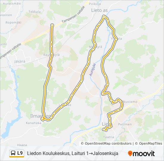 L9 bus Line Map