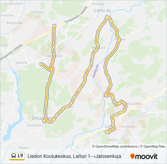 L9 Bus Line Map