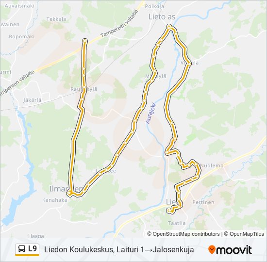 L9 Bus Line Map