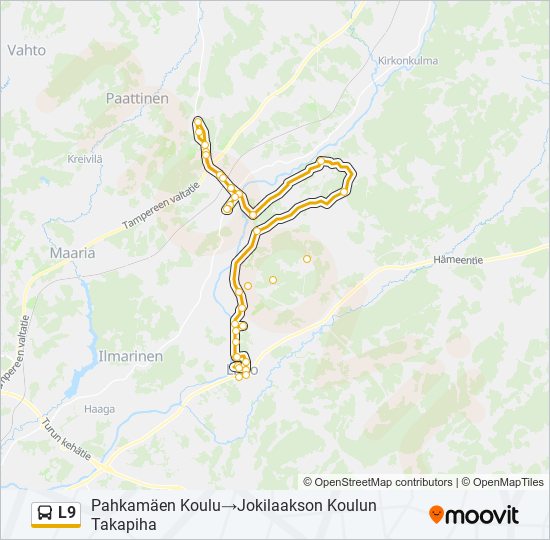 L9 Bus Line Map
