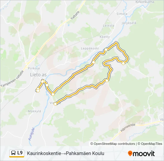 L9 Bus Line Map