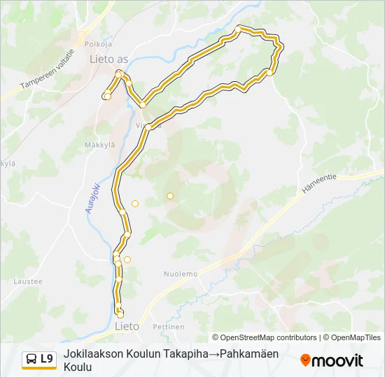 L9 Bus Line Map