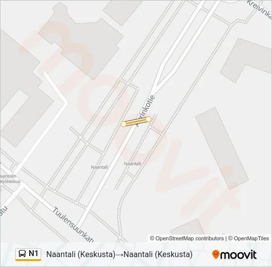 N1 Bus Line Map