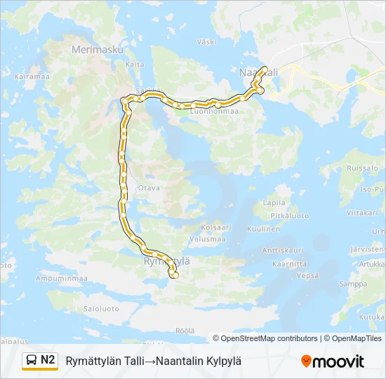 N2 Bus Line Map