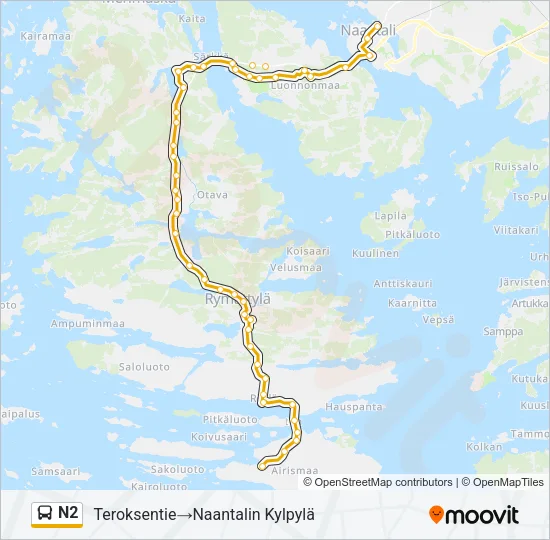 N2 Bus Line Map