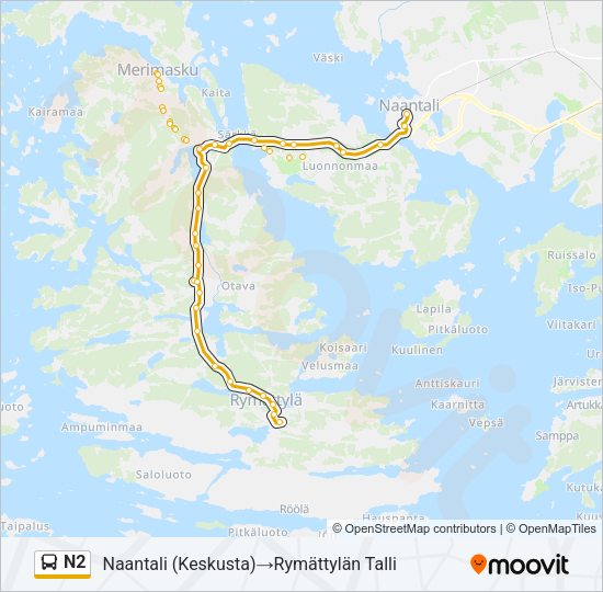 N2 Bus Line Map