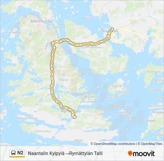 N2 Bus Line Map