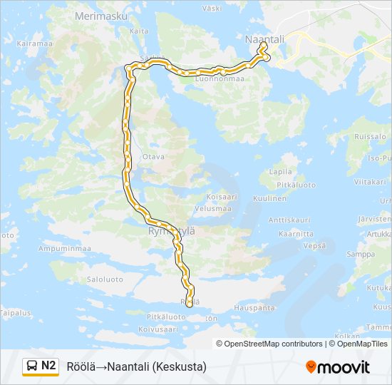 N2 Bus Line Map