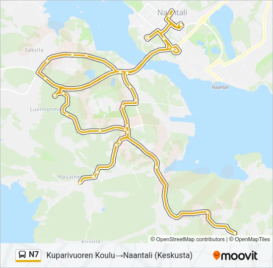 N7 Bus Line Map