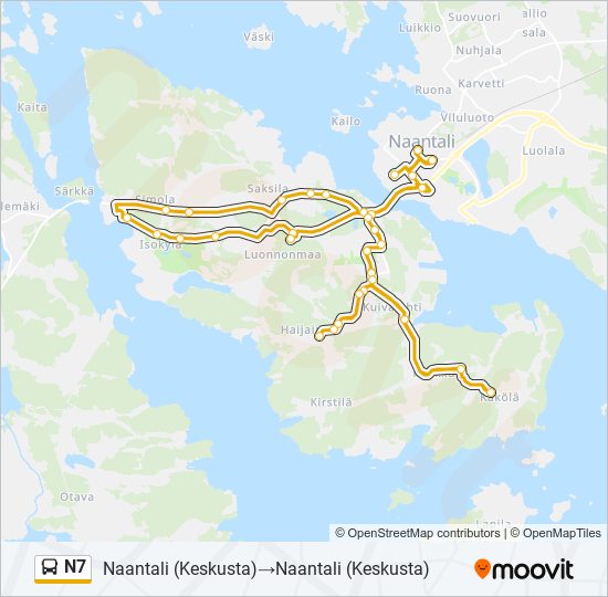 N7 bus Line Map