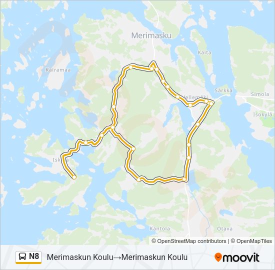 N8 Bus Line Map
