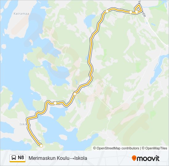 N8 Bus Line Map