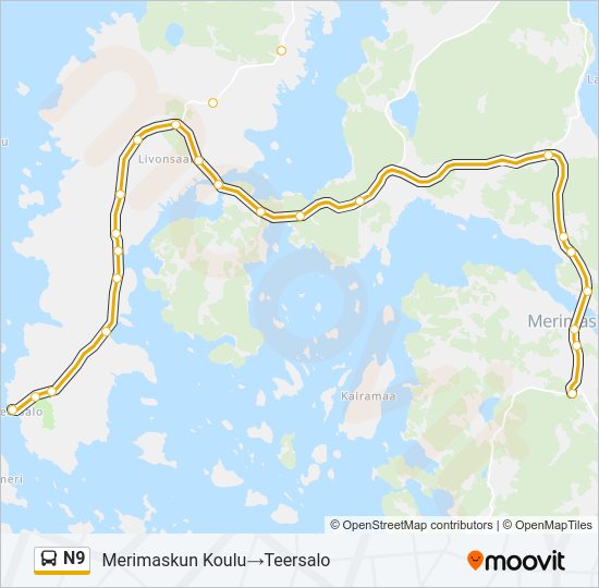 N9 Bus Line Map