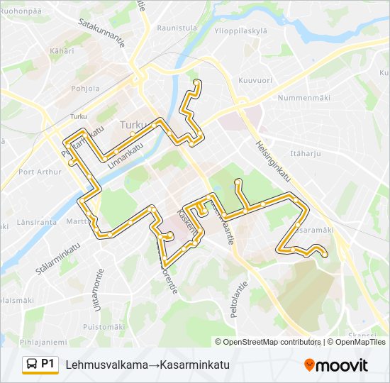 P1 Bus Line Map