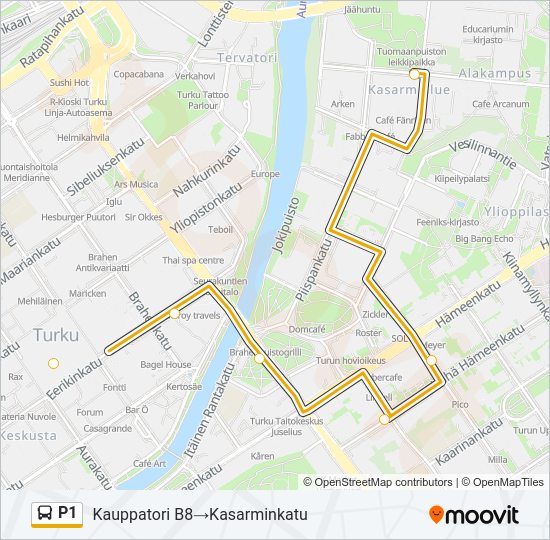 P1 Bus Line Map