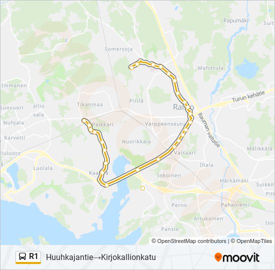 R1 bus Line Map