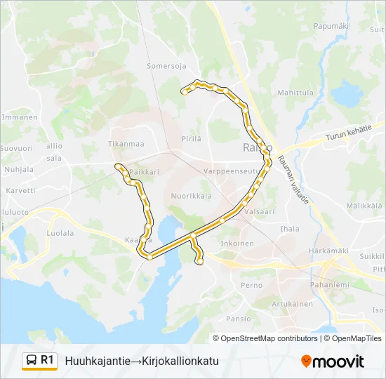 R1 Bus Line Map