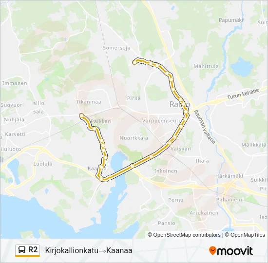 R2 Bus Line Map