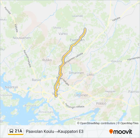 21A Bus Line Map