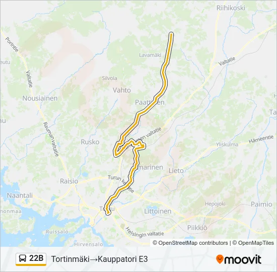 22B Bus Line Map