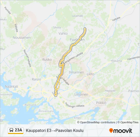 23A Bus Line Map