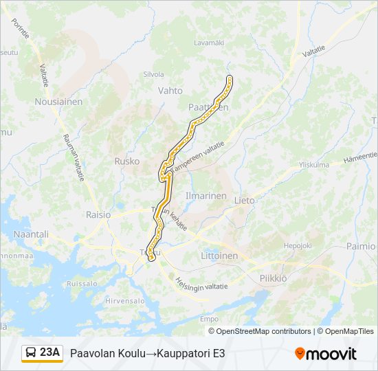 23A Bus Line Map