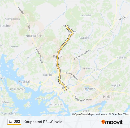 302 bus Line Map