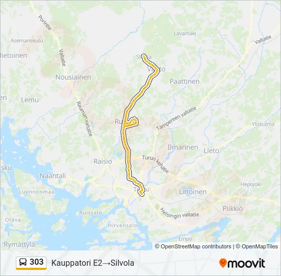 303 Bus Line Map