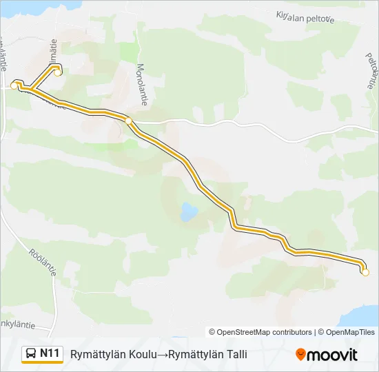 N11 Bus Line Map
