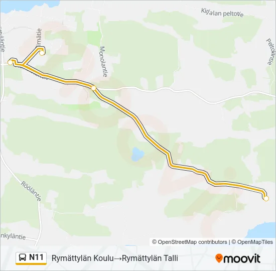 N11 Bus Line Map