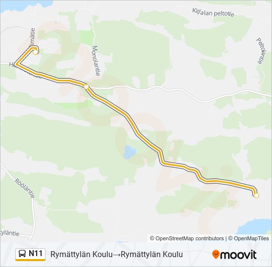 N11 bus Line Map