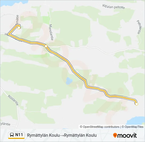 N11 Bus Line Map