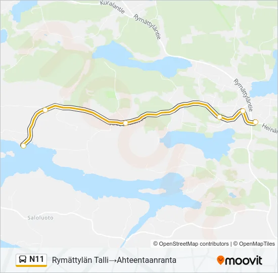 N11 Bus Line Map
