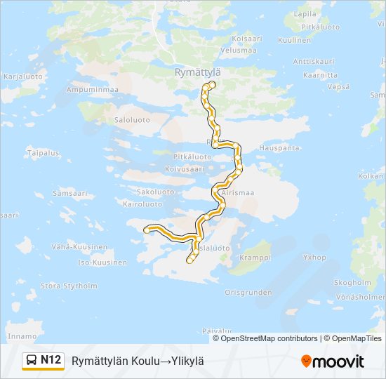 N12 Bus Line Map