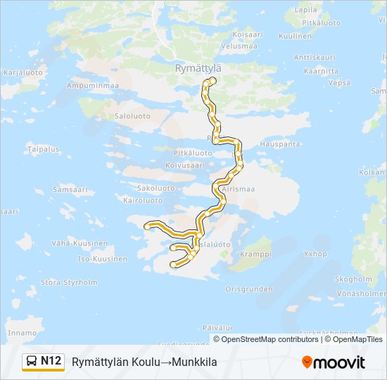 N12 Bus Line Map