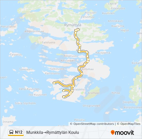 N12 bus Line Map