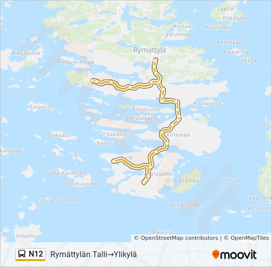 N12 bus Line Map