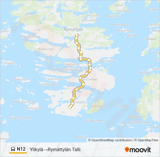 N12 Bus Line Map