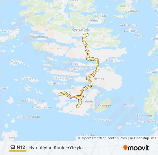 N12 bus Line Map