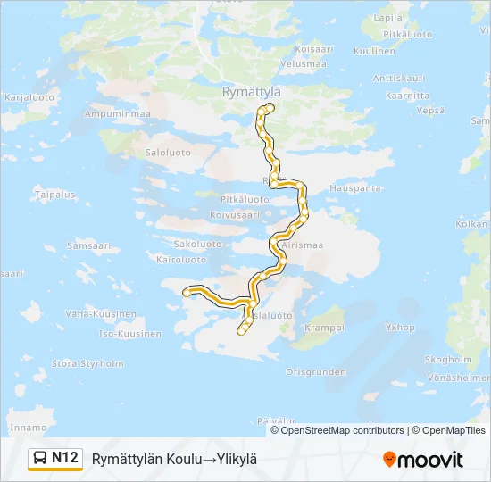 N12 Bus Line Map