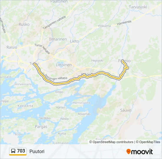 703 Bus Line Map