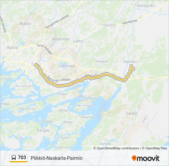 703 Bus Line Map