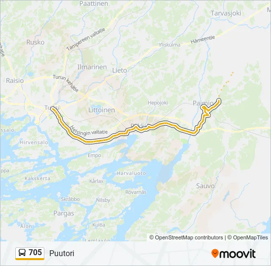 705 Bus Line Map