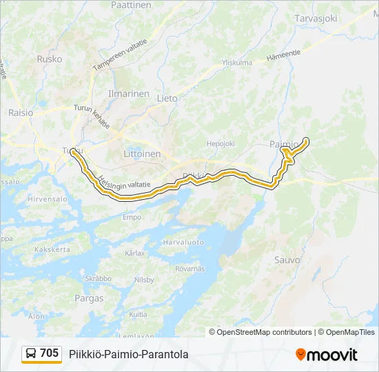 705 Bus Line Map