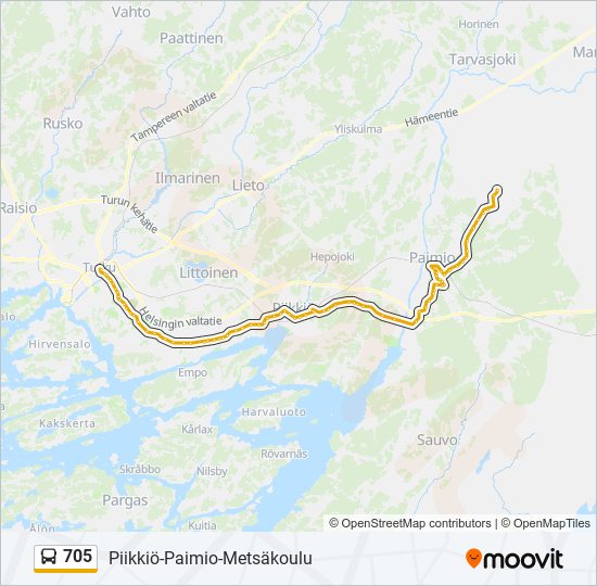705 Bus Line Map