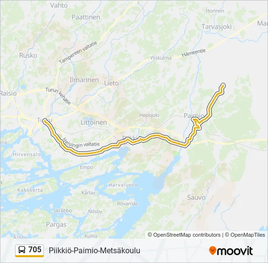 705 Bus Line Map