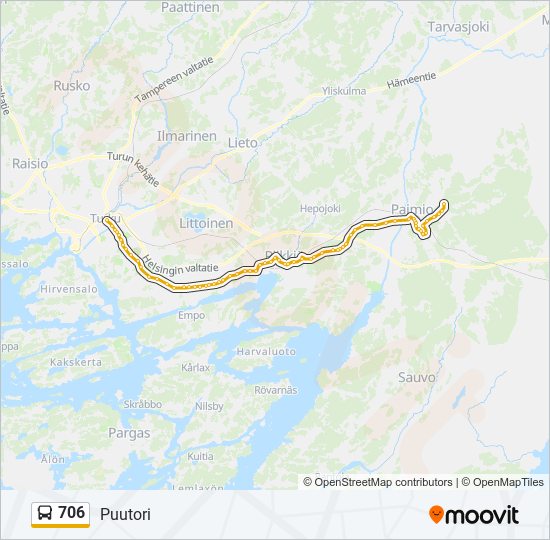 706 Bus Line Map
