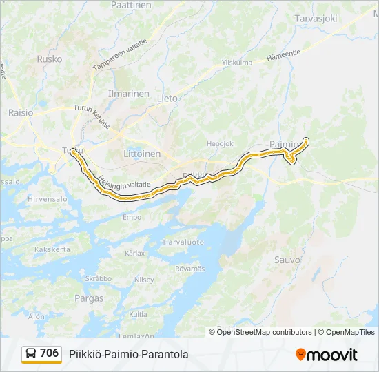 706 Bus Line Map